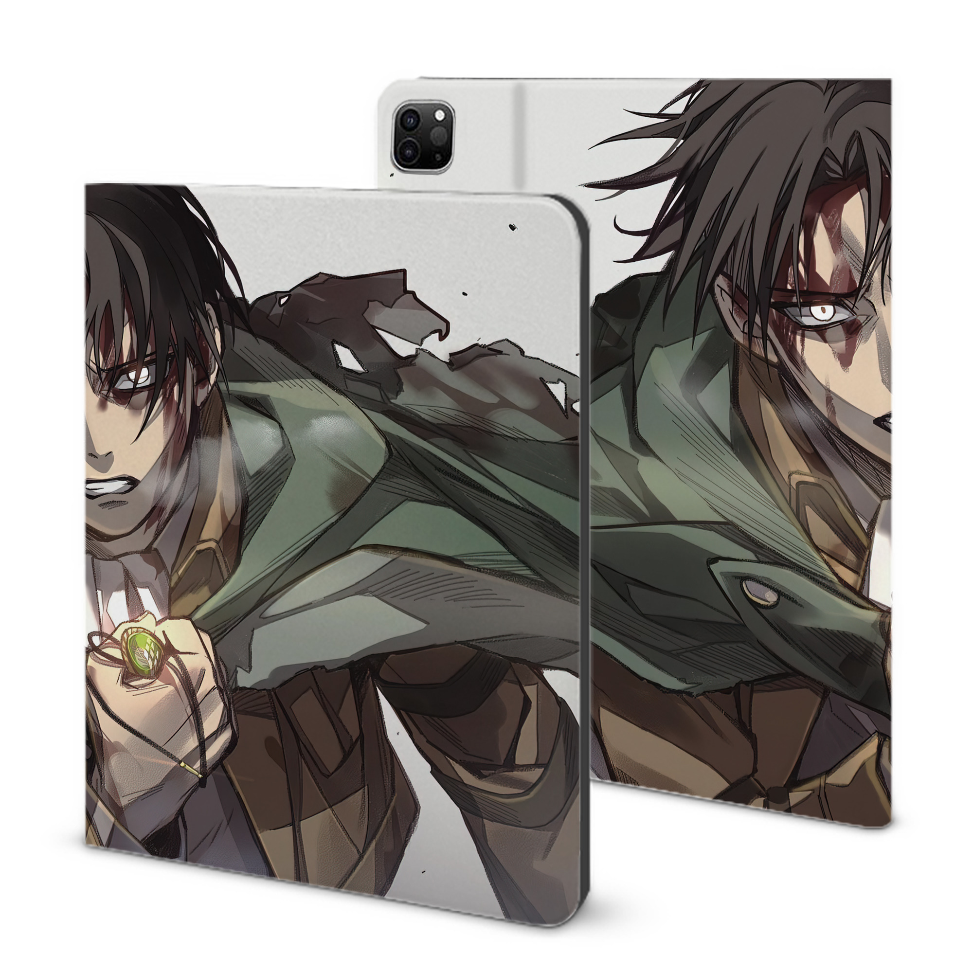（画像用） 進撃の巨人 Attack on Titan IPad ケース ブック型 PUレザー TPU 耐衝撃 軽量 薄型 ペン収納なし 全面保護 IPad 各モデル対応
